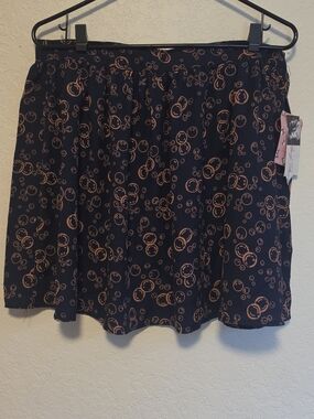 Marilyn Monroe Navy Skirt with Pink Bubble Print